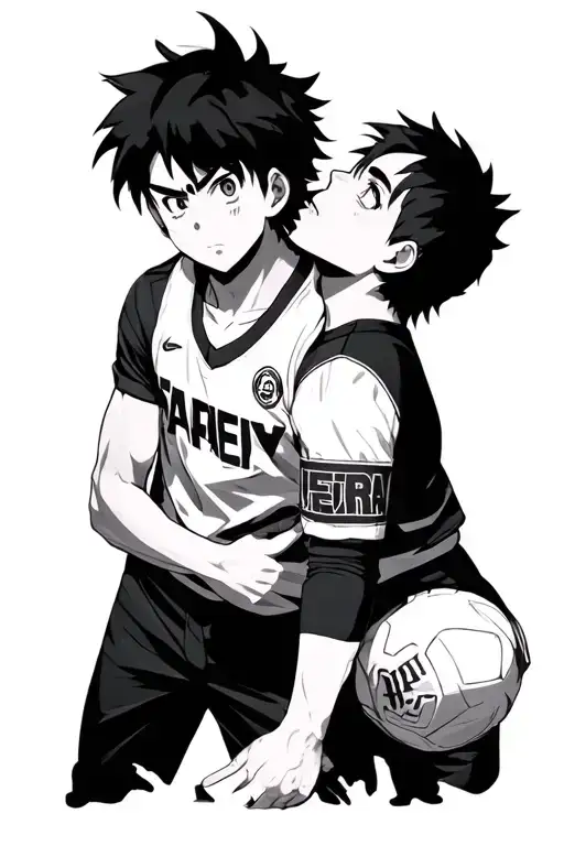 Inazuma Eleven Byron Love and Shawn Frost making a separate super technique tattoo design idea