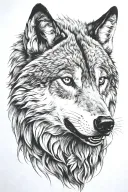 growling wolf tattoo design idea