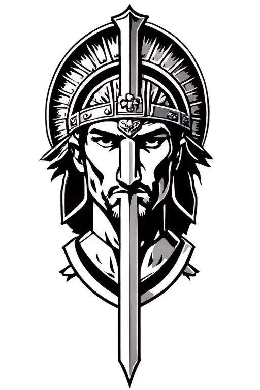 Roman gladiator tattoo design idea