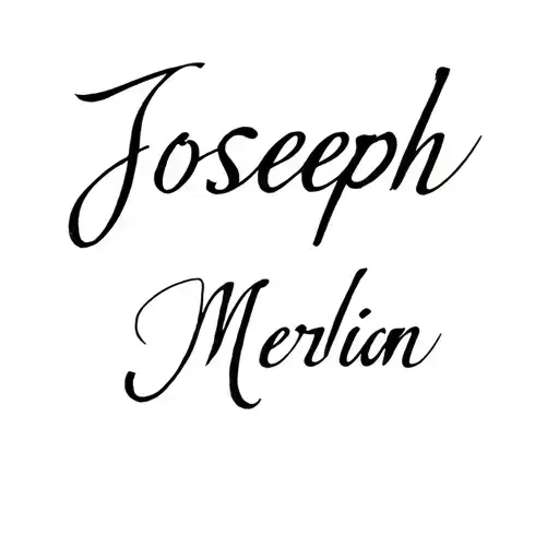 "Joseph Merlin" 2 names in one tattoo design combining tattoo design idea