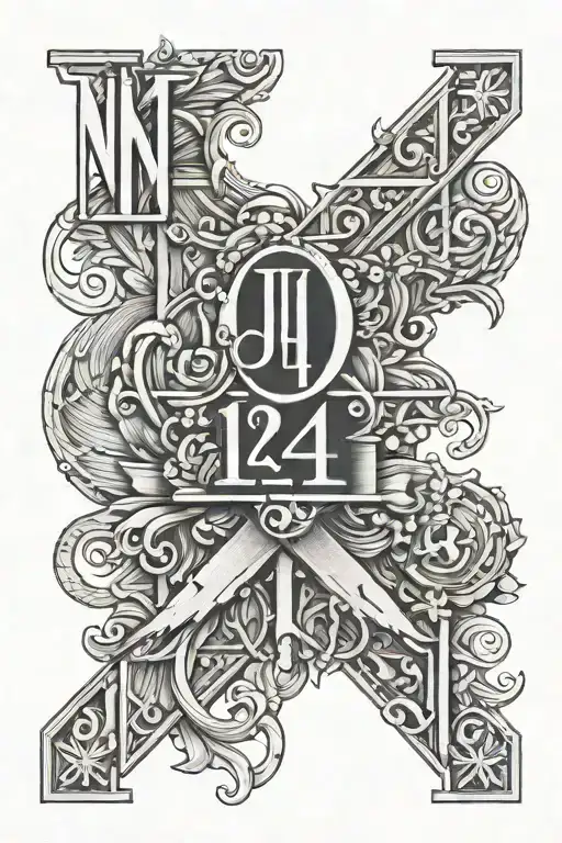July 4th 2024 in Roman numerals  tattoo design idea
