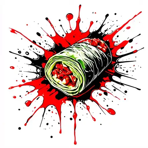 drawing of a stuffed cabbage roll (galumpki) tattoo design idea