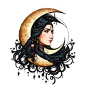 triple goddess moon tattoo design idea