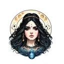 triple goddess moon tattoo design idea