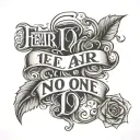  tattoo saying fear no one and trust no one with no one being come text fror trust and fear with a stylish text for fore tattoo design idea