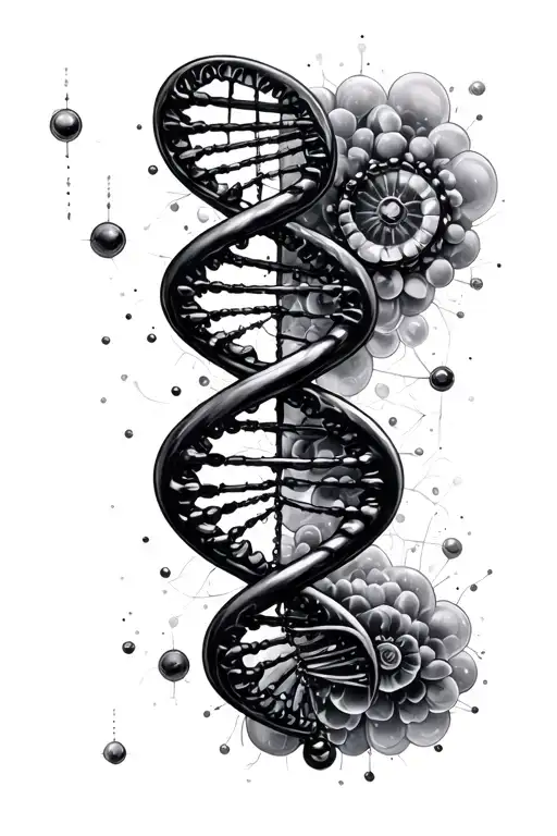atoms, DNA, Fibonacci sequence incorporated tattoo design idea