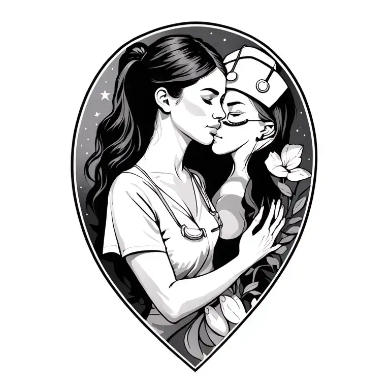 reabilitation nurse relation With exercite and heal tattoo design idea