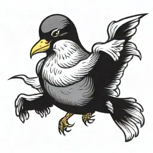 beefing with seagulls tattoo design idea