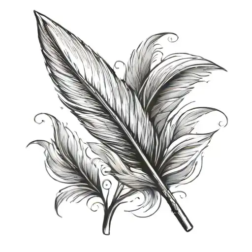 cardinal feather tattoo design idea