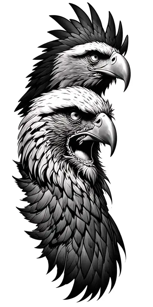 viking portrait, eagle, viking ship sailing tattoo design idea
