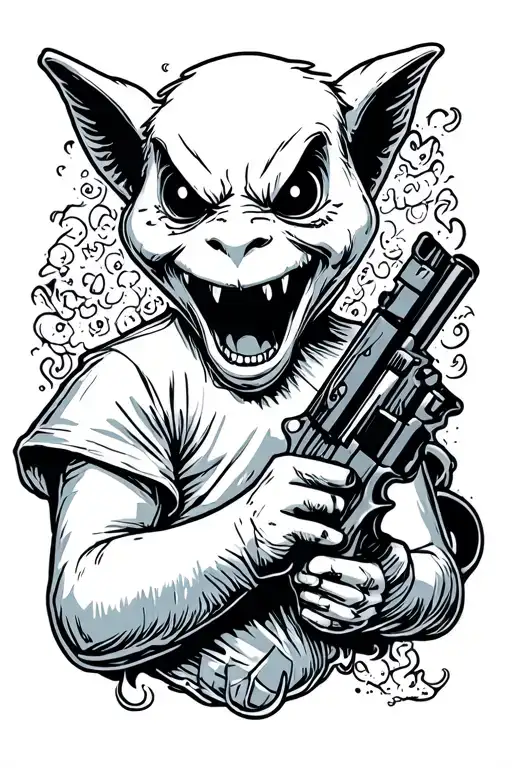 Casper and shotgun tattoo design idea