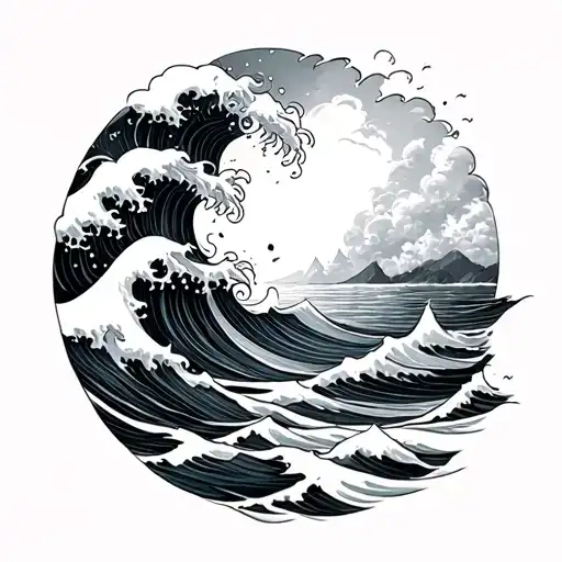 waves/sea love friends niece enough empowering tattoo design idea
