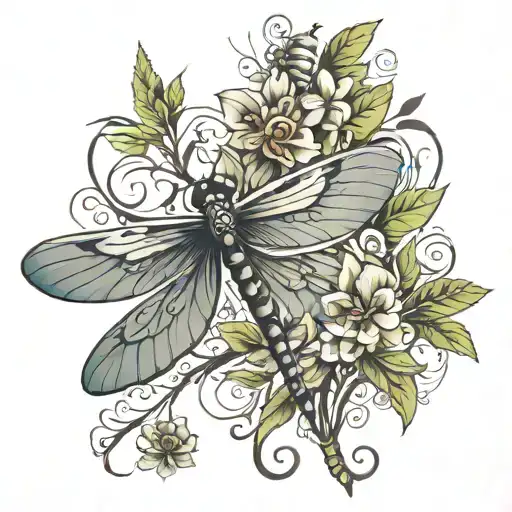 lung cancer dragonfly made tattoo design idea
