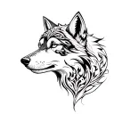 tribal wolf tattoo design idea
