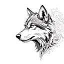tribal wolf tattoo design idea