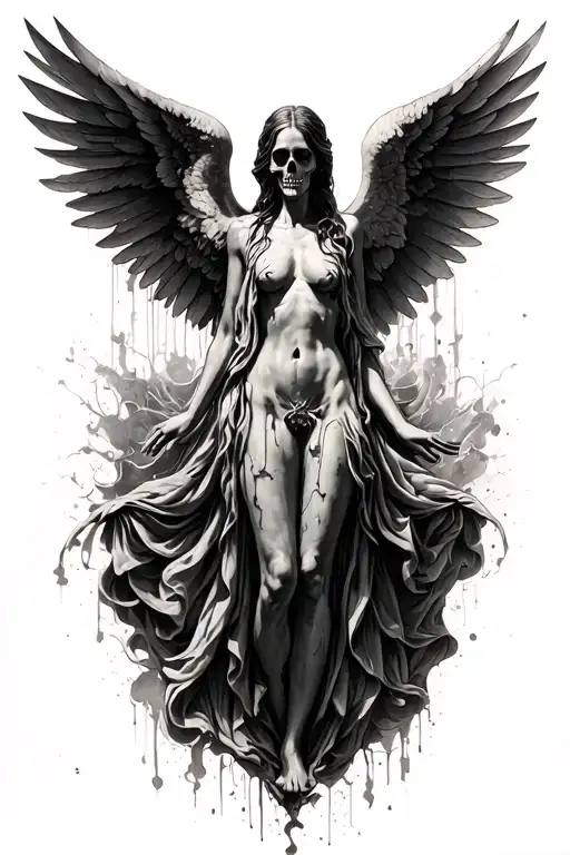 soul leaving the body, death angel, art, perfectionism tattoo design idea