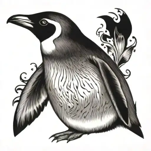 Penguin tattoo design idea