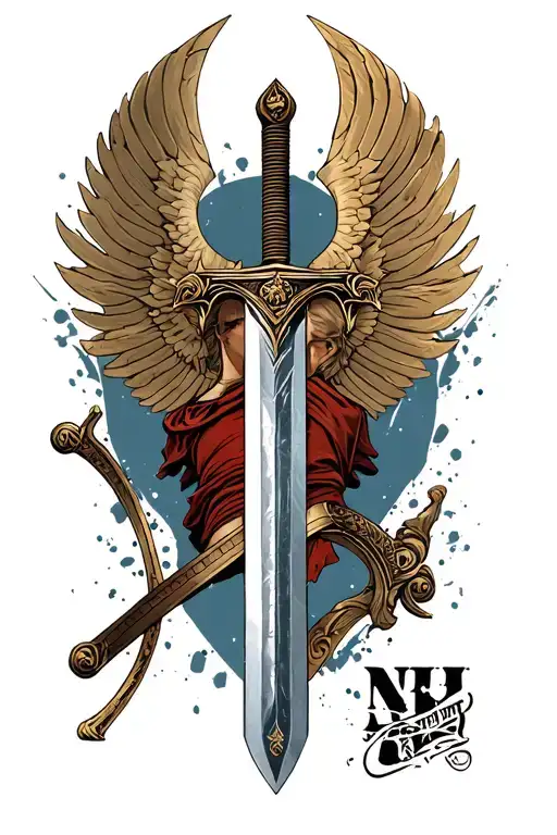 Maximus gladiator sword tattoo design idea