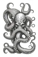 octopus tentacles couple tattoo design idea