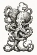 octopus tentacles couple tattoo design idea