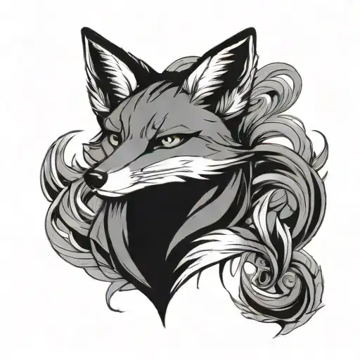 fox anime tattoo design idea