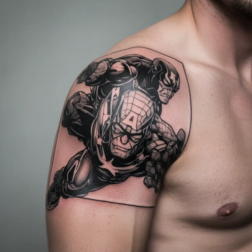 marvel characters tattoo design idea