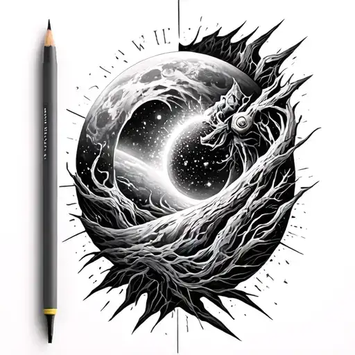 universe with lyrics, In the end we shall achieve in time, the thing they call divine..." tattoo design idea
