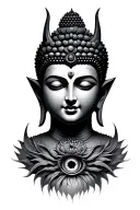 Paradox Third Eye Devil Budhdha Human Eyes tattoo design idea