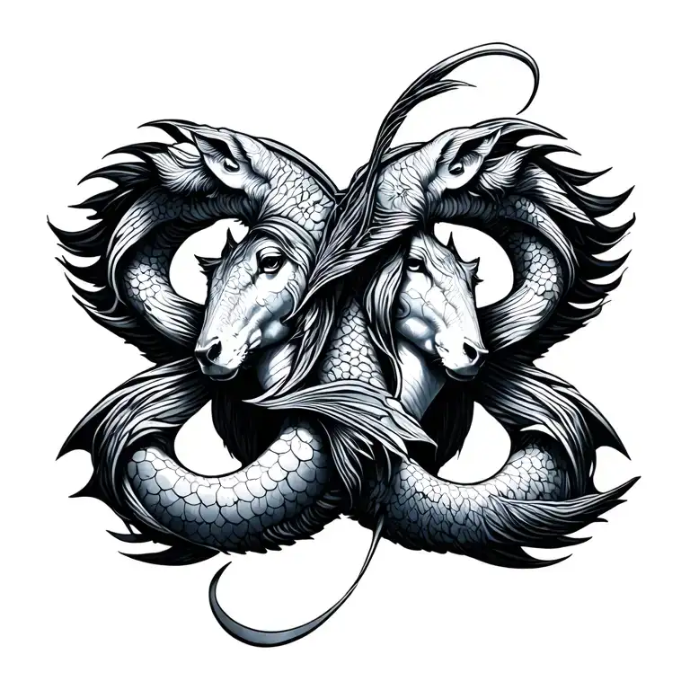 Sagittarius and Pisces tattoo design idea