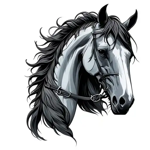 pale horse death holding tattoo design idea