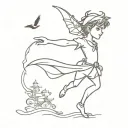 peter pan tattoo design idea