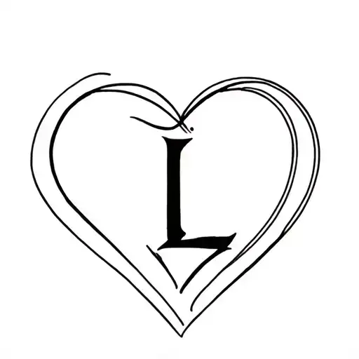 heart with lower case l tattoo design idea