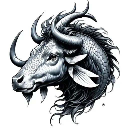 pisces, Gemini, Taurus, bull tattoo design idea