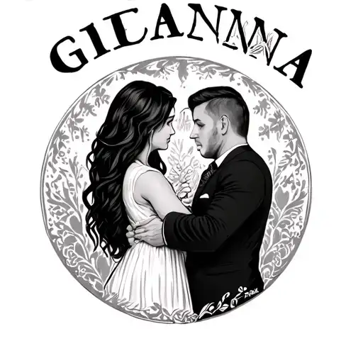 "Gianna" Dad holding hands tattoo design idea