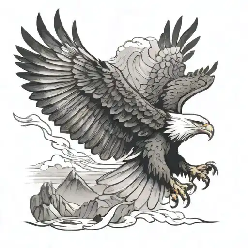 eagle soaring tattoo design idea