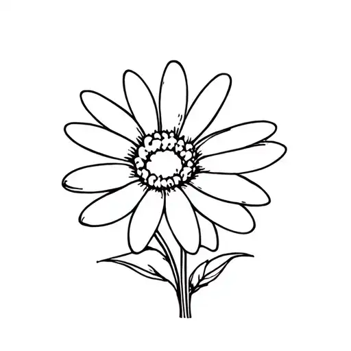 Daisy flower with dog paw minimalist tattoo design tattoo design idea