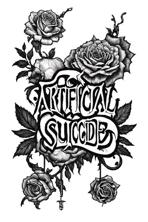 "Artificial Suicide" bad omens songs inspired tattoo design idea