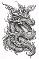 fluid dynamics turbulence flame dragon tattoo design idea