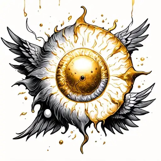 I flew beyond the sun before it was time, melting all the gold that held me inside my shell tattoo design idea