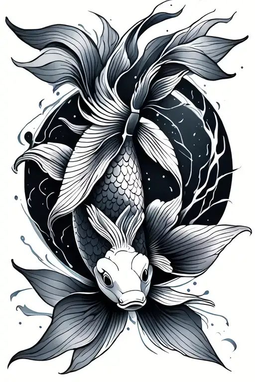 geometric koi fish tattoo design idea