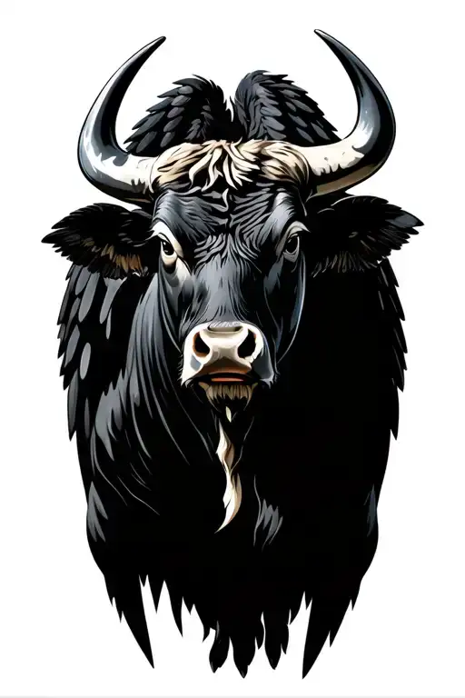  bull with black wings tattoo design idea