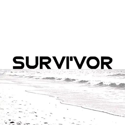 "Survivor " beach scene easy to draw tattoo design idea