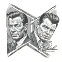 realism lower forearm frank sinatra/ elvis grayscaling half sleeve tattoo design idea