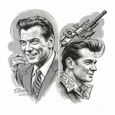 realism lower forearm frank sinatra/ elvis grayscaling half sleeve tattoo design idea