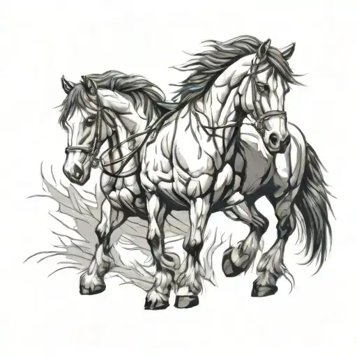 draft horse tattoo design idea