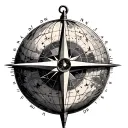Globe Compass tattoo design idea