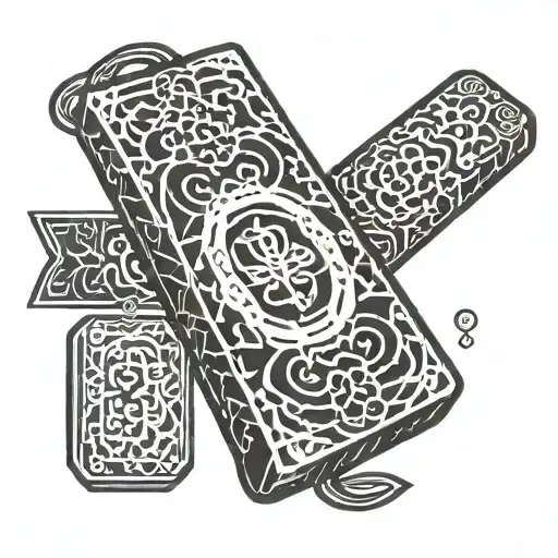 a rectangular omamori charm tattoo design idea