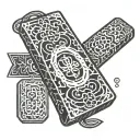 a rectangular omamori charm tattoo design idea