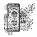 a rectangular omamori charm tattoo design idea