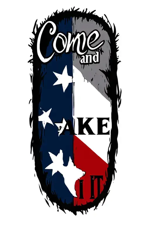 "Come and take it" State Of Texas flag tattoo design idea